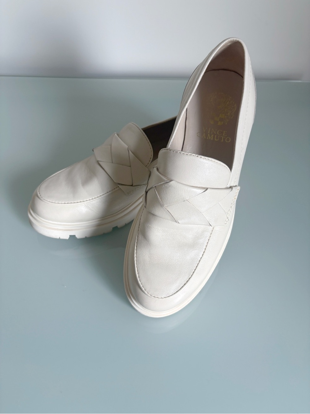 Vince Camuto Mylana leather platform loafers